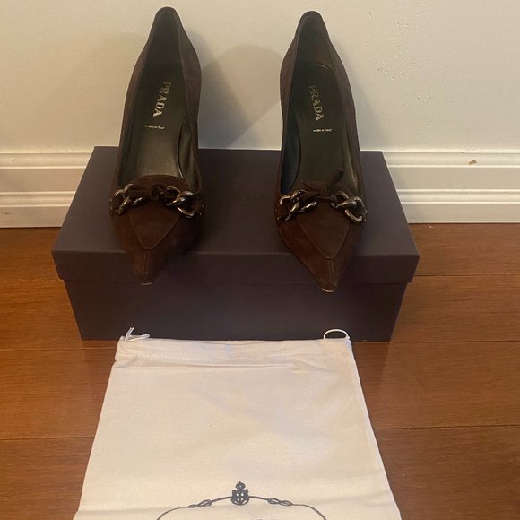 Brown suede Prada Heels - Picture 4 of 4